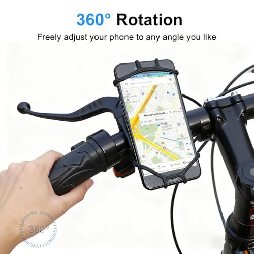 EJRUP Soporte de teléfono para Bicicleta, Anti Vibración Porta Telefono Motocicleta,360° Rotación Soporte Movil Moto Bici, Soporte Desmontable, para Smartphone de 4,5-7pulgadas(Negro) - imagen 4