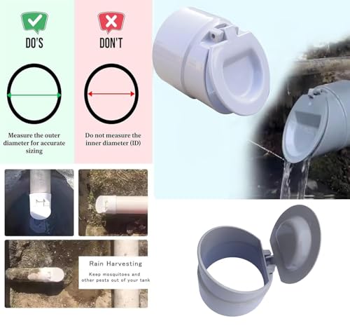 Image of ESEKSAFAR 1pc PVC Drain Pipe cap /PVC Backflow Mosquito Tank Pvc Pipe Flap Gate Valve non Return Valve for Outer diameter pipe fitting (8 inch PVC Pipe (200mm))