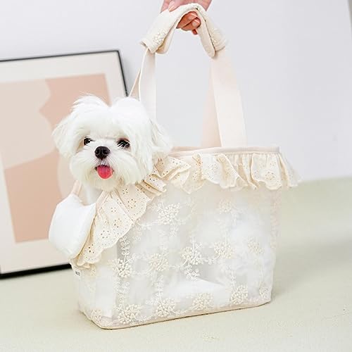 Mini bolsa de transporte para perro con encaje: accesorio de paseo exclusivo 4