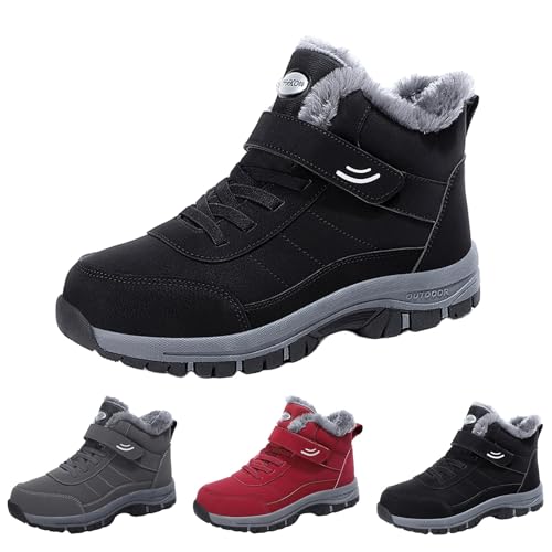 Bottes de neige chaudes homme doublées fourrure avec sangle