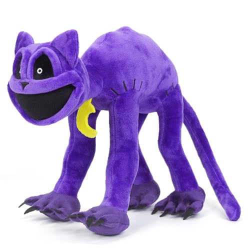 Peluche de Smiling Monstruo, 30cm Crawling Gatos de Peluche Juguete de Muñeco Plush Dolls, Morado Peluche Decoración Regalos de Muñecas para Niños