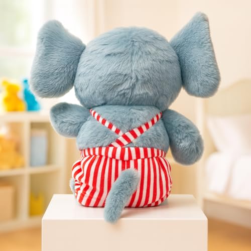 Image of Babique Dangri Elephant Stuffed Plush Animal | Teddy Bear Soft Toy |Ideal for Birthdays & Special Occasions Girls /Boys, Baby Kids -(Grey, 38Cm)