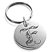 Tioneer Stainless Steel Letter F Initial Royal Monogram Small Medallion Circle Charm Keychain Keyring