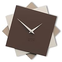 CalleaDesign Horloge Murale Foy 35 Cm – Blanc, Gris Quartz – Fabriquée En Italie, Mécanisme Silencieux Allemand, MDF Peint Main