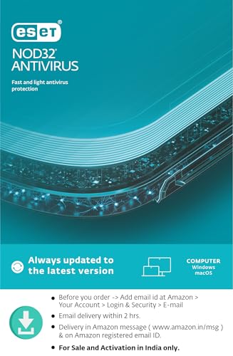 Eset NOD32 Antivirus Latest Version - 1 PC, 1 Year (Email Delivery in 2 Hours - No CD)