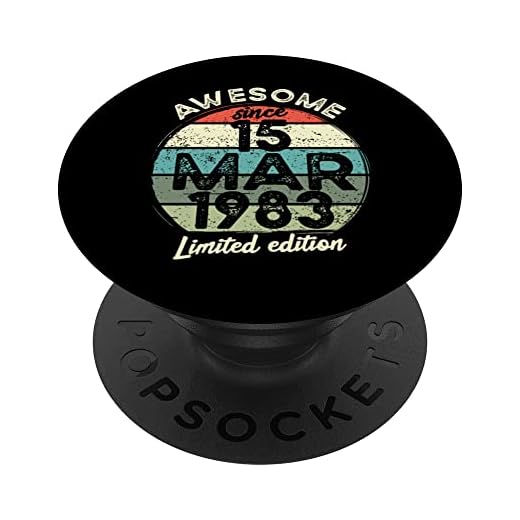 Camiseta de cumpleaños de 40 años, 15 de marzo de 1983, 40 cumpleaños PopSockets PopGrip Intercambiable