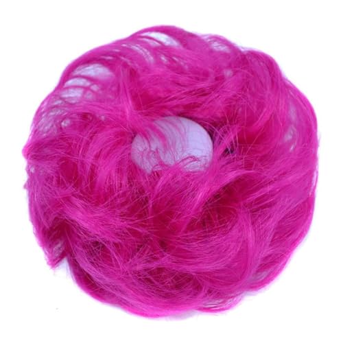 pieza de pelo de moño 1 Uds moño de pelo desordenado extensión de Scrunchies rizado ondulado desordenado sintético despeinado Updo Chignon postizo for mujeres y niñas Extensión de moño ( Color : Roze