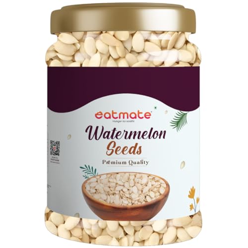 Image of Eatmate Raw Watermelon Seeds 250g | Protein-Rich Superfood | Non-GMO Tarbuj Beej | Gluten-Free Magaj Seeds for Eating, Snacking, Baking, Salads and Trail Mix | Nutrient-Dense Antioxidant Source