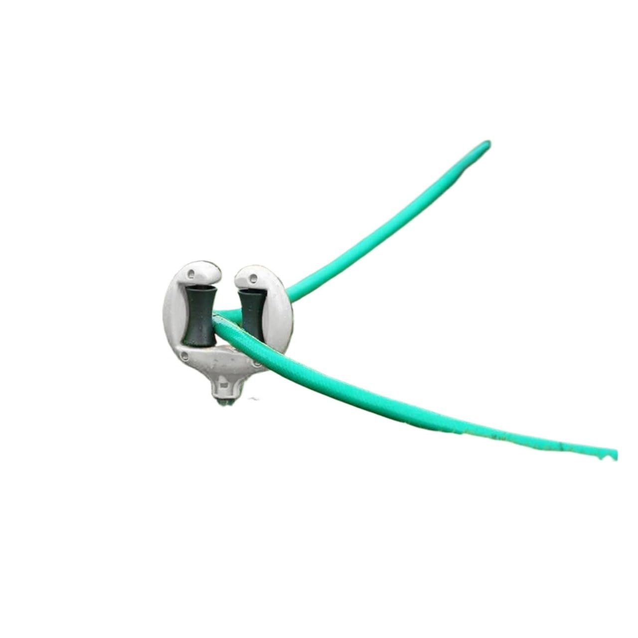 Guía de rodillos para mangueras Clavo guía de manguera jardín hierro | Rodillo de sujeción de posicionamiento de tubería de agua, cabezal puntiagudo, accesorios de riego for jardinería(White6pc)
