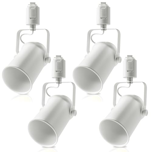 Aiwode レールライト ダクトレール用スポットライト E26口金 角度調節可能 ロック機構により脱落を防止 簡単なインストール 高級 和風 目に優しい 節電 省スペース設計 寝室 高級レストラン 書斎 廊下の照明に適しています 電球はありません 白 4個入り
