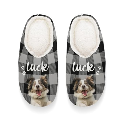 Personalized Slippers, Custom Non-slip Indoor Shoes with Pet Face and Name
