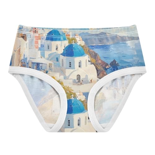 Vivid Oil Painting Santorini Toddler Girls's Underwear 2T 202c0233