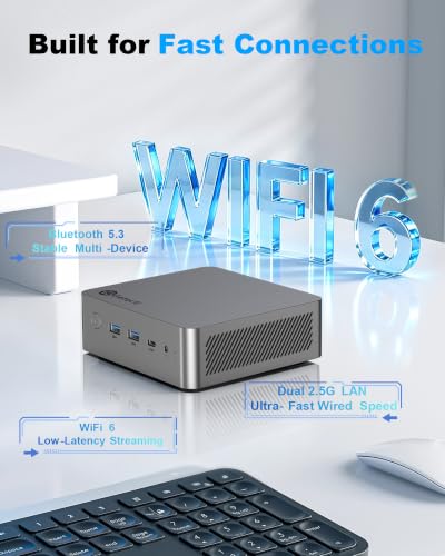Image of Getorli Mini PC Ryzen 7 8745HS (8C /16T, up to 4.9GHz), 16GB DDR5 1TB PCIe 4.0 SSD Mini Desktop Computer, Radeon 780M Graphics, Support Quad Display 4K, Dual 2.5G LAN, USB4, WiFi 6, for Office /Gaming