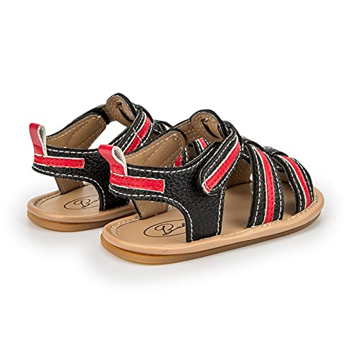 Toddler Boy Sandals Shoes Sandals Walking Toddler Baby Rubber Non-Slip Boys First Kids Girls Baby Shoes (Black, 11)4