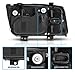 BINGCAI TONG 2pcs 1999-2005 Compatible With Jetta LED Halos Black Replacement Projector Headlights Fog Lights Set