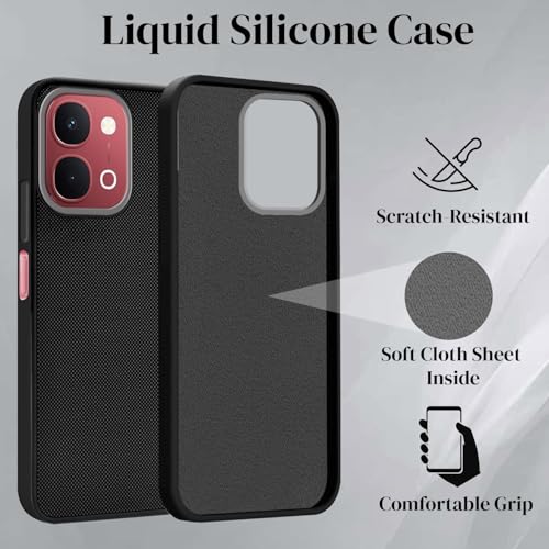 Image of Jkobi Rubberised Back Cover Case for Vivo Y51 Pro 5G | Vivo T5x (Textured Grip Design | Micro-Fiber Cloth Inside | Slim and Light Weight | Soft Touch and Feel)