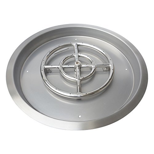 Stanbroil Round Propane & Gas Fire Pit Pan with Burner Ring for DIY, 31-Inch Stainless Steel Drop-in Firepit Insert, 296K BTU