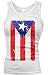 Distressed Puerto Rico Flag - Rican Latino Juniors Tank Top (White, Medium)