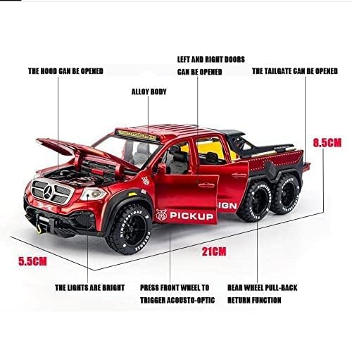 Image of Invite 1:28 Mrcedes Benz X-Class 6 * 6 Wheel Diecast Metal Pull Back Car - 4 Openable Doors with Sound & Light | Perfect Toy Decoration & Gift for Kids【Black-Color】