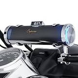 GoHawk Motorcycle Bluetooth Speakers | 6-Speaker Waterproof Stereo System w/Built-in Amplifier | Aluminum Sound bar Music Player w/FM Radio USB LED | Great for Harley Touring (RD88-S Chrome)