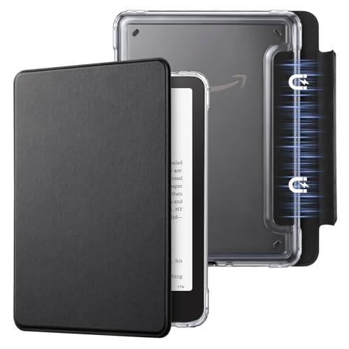 Image of CoBak Detachable Magnetic Case for Kindle Paperwhite 12th Gen 2024 (7 inch) & Kindle Colorsoft Signature Edition (7 inch) - Ultra Slim Transparent Clear TPU Back Shell Protective Cover with Auto Wake /Sleep