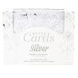 American Crafts A2 Boxed Cards and Envelopes Kit - Card Making Essentials, Silver Foil - 40 Pieces