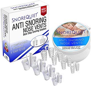 Anti Snoring Solution Nasal Dilator Clip Aid Nose Vents by SnoreQuiet - Anti Snoring Device Snore Stopper Device Plugs Mute Nasal Dilators (1 Pack)