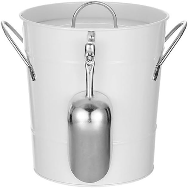 Ice Bucket Bar Stainless Steel Ice Bucket with Lid Portable Champagne Beer High Color Pellet Drinks and Wine Cooler(Green)