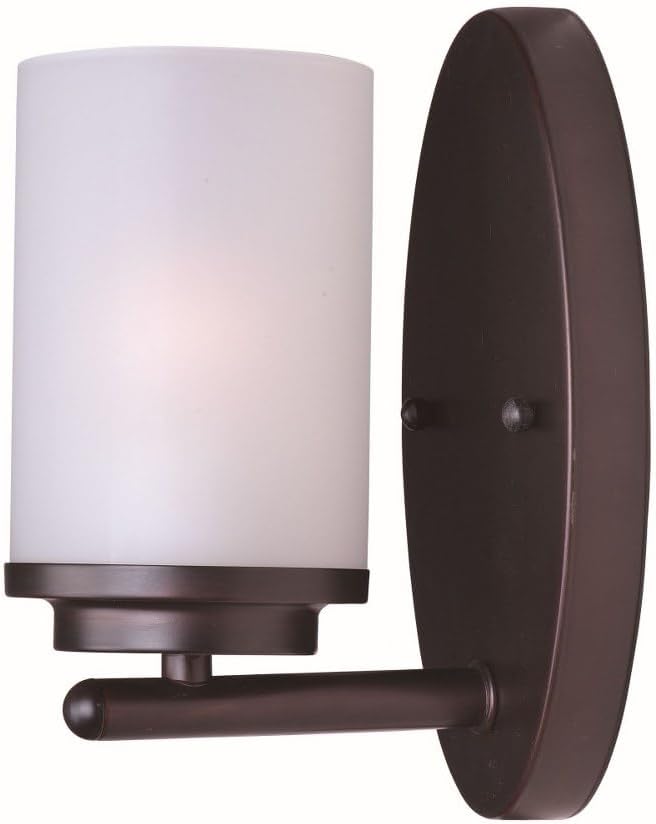 Maxim Lighting Corona 1-Light Wall Sconce | Polished Chrome Finish | Frost Glass Shade | Contemporary Hallway Bedroom Wall Sconce | 10211FTPC