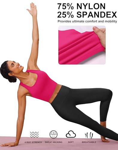 Image of PINSPARK Sports Bra Longline Racerback Tank Tops for Women Padded Workout Yoga Top