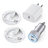 iPhone Car Charger, Dual USB C Fast Car Charger[Apple MFi Certified]40W Type C Apple Car Charger + 2pack 3.3ft Lightning Cable + 20W PD iPhone Charger Fast Charging for iPhone 14/13/12/11 Pro Max/iPad