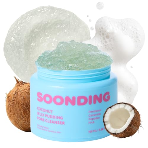 Coconut Jelly Pudding Cleanser | Deep Pore Cleansing & Gentle Exfoliation with Jelly-to-Foam Texture | Hydrating Face Wash with Panthenol, Ceramide & Peptides (100ml / 3.38 fl oz)