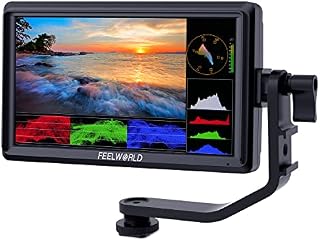 FEELWORLD FW568 5.5 inch DSLR Camera Field Monitor Peaking Focus Assist Small Full HD 1920x1080 IPS 4K HDMI 8.4 V DC Input Output Include Tilt Arm