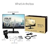 ASUS 27-calowy monitor konferencyjny wideo 1440P (BE27ACSBK) – QHD (2560 x 1440), IPS, wbudowana kamera internetowa 2 MP, tablica mikrofonowa, głośniki, pielęgnacja oczu, montaż ścienny, redukcja