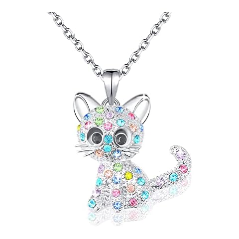 Luckimoli Crystal Cat Necklace for Girls Cover