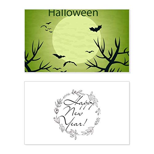 Tarjeta conmemorativa de Año Nuevo Green Tree ideal para regalar buenos deseos