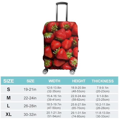 Strawberries in Bowl Travel Luggage Cover Anti-scratch Suitcase Cover Elastic Suitcase Protective Cover Fits 19-32 Inch Luggage M2