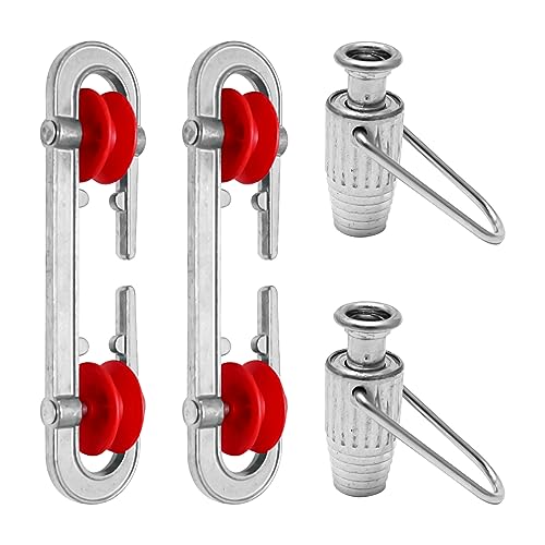 2 Set Aluminum Clothesline Tightener and Spreader, Clothes line Grips Laundry String Tightener Wire Clothesline Tightener Pulley Clothesline Accessories