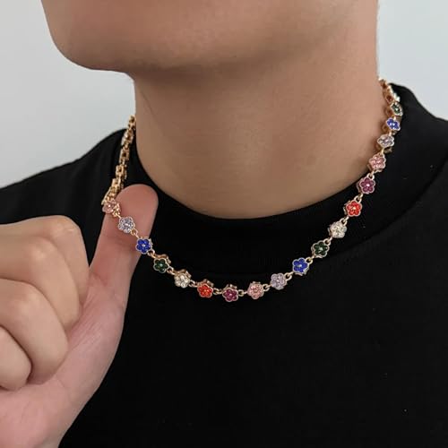 Colliers fleurs colorées hommes de qualité supérieure rétro
