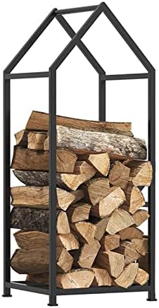 Outdoor Firewood Rack - Modern Fireplace Log Holder Stand for Patio, Deck, and Fire Pit - Compact Storage Solution for Small Spaces (45x35x50CM)