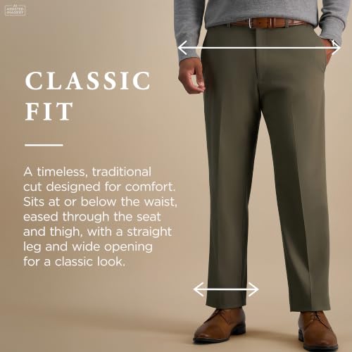 Image of Haggar Men's Classic Fit Premium No Iron Khaki Pant