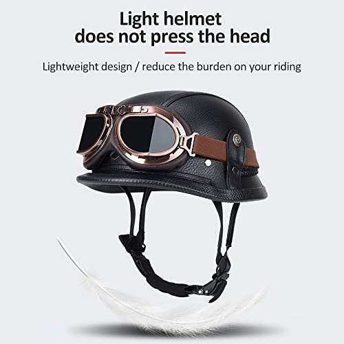 Halbschalenhelm DIRERTYS aus Leder für Motorräder und Cruiser