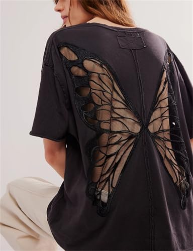 Women Y2k Embroidered Graphic Tees Preppy Teen Girls Short Sleeve Oversized Summer T-Shirt Coastal Beach Tops3