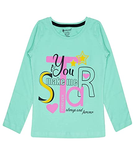 Image of KYDA KIDS 100% Cotton Girls Full Sleeve Printed T-Shirt,Regular fit Round Neck Tops (Pack of 3)
