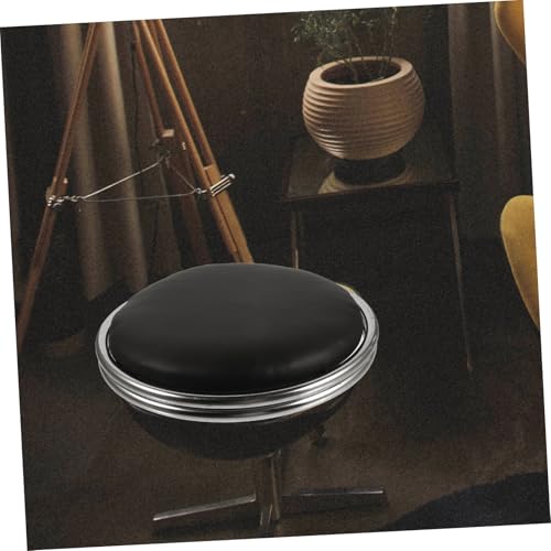 Coussin de siège rond cuir noir Mipcase chaise de bureau et maison
