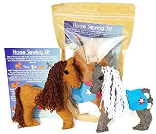 Horse Sewing Kit for Kids - Felt Craft Kit for Beginners - Makes 2 Felt Stuffed Horses