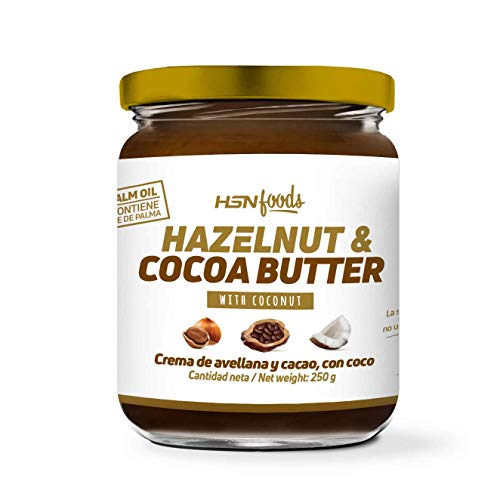 Pâte de Noisettes et Cacao à la Noix de Coco de HSNfoods | 100% Naturel | Convient aux Végétaliens - sans Graisses Trans - sans Sucre ni sel ajoutés, sans Gluten ni Lactose - 250g Cover
