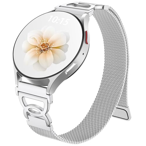 Adorve Slim Metal Strap Compatible with Galaxy Watch 7 Band, Galaxy Watch 6 Band, 5/4/FE/Pro/Classic/Active 2, 20mm Replacement Strap for Samsung Watch Bands for Women