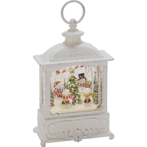 Konstsmide Wasserlaterne klein, 4 Schneemänner, antique weiss, mit...