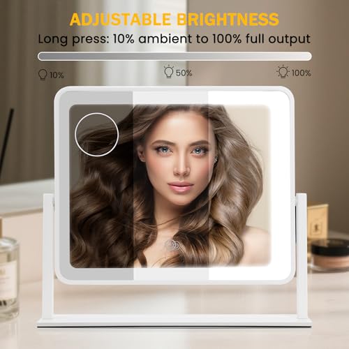 Espejo para maquillaje rectangular con luz, 14"x12" miniatura 5